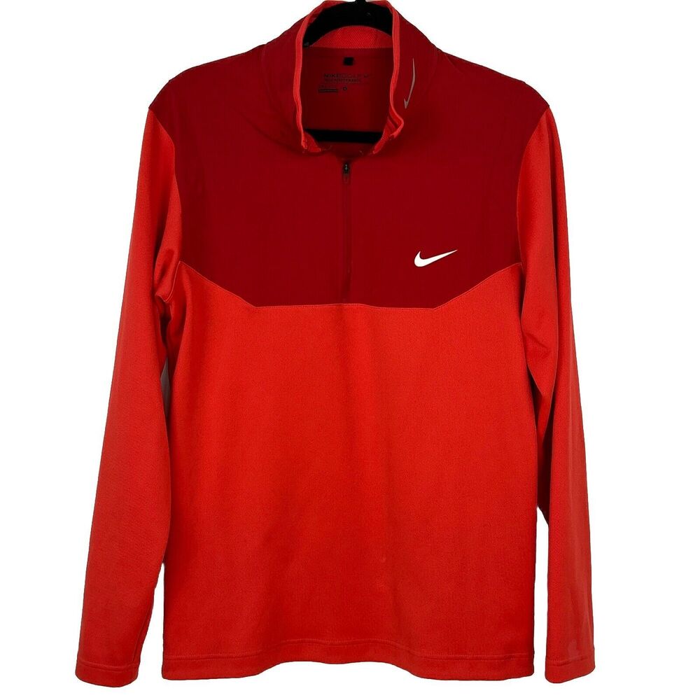 NIKE Mens Dri Fit Half Zip Golf Pullover Men’s -  Red Sz Small CK6076-657